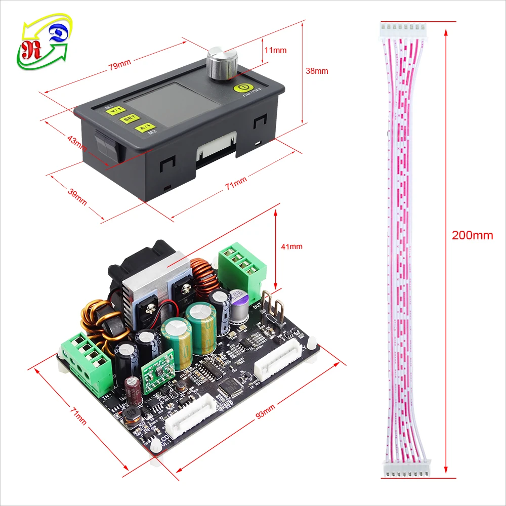 DPH3205-повышающий преобразователь постоянного тока постоянного Напряжение ток программируемый цифровой контроль Питание цвет ЖК-дисплей вольтметр 32V 5A