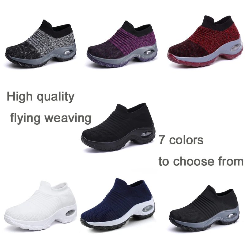 Best EOFK 2019 Fashion Autumn Women Platform Shoes Woman lady Flats Fall Casual Black Ballet Shoes Comfort Sock Slip On Dance Shoes