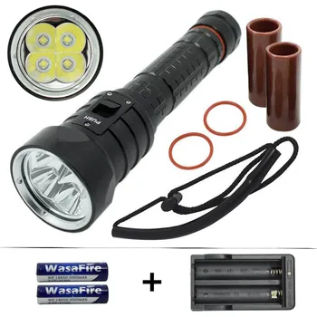 

Powerful 4*XML L2 U2 Led Diving Torch Waterproof Underwater Scuba Flashlight Self Defence Lantern Submarine Light with Charger
