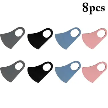 

8PCS Cotton Adult Mouth Cover Elastic Washable Solid Color Face Cover Mask Breathable Reusable Face Mouth Mask for Outdoor