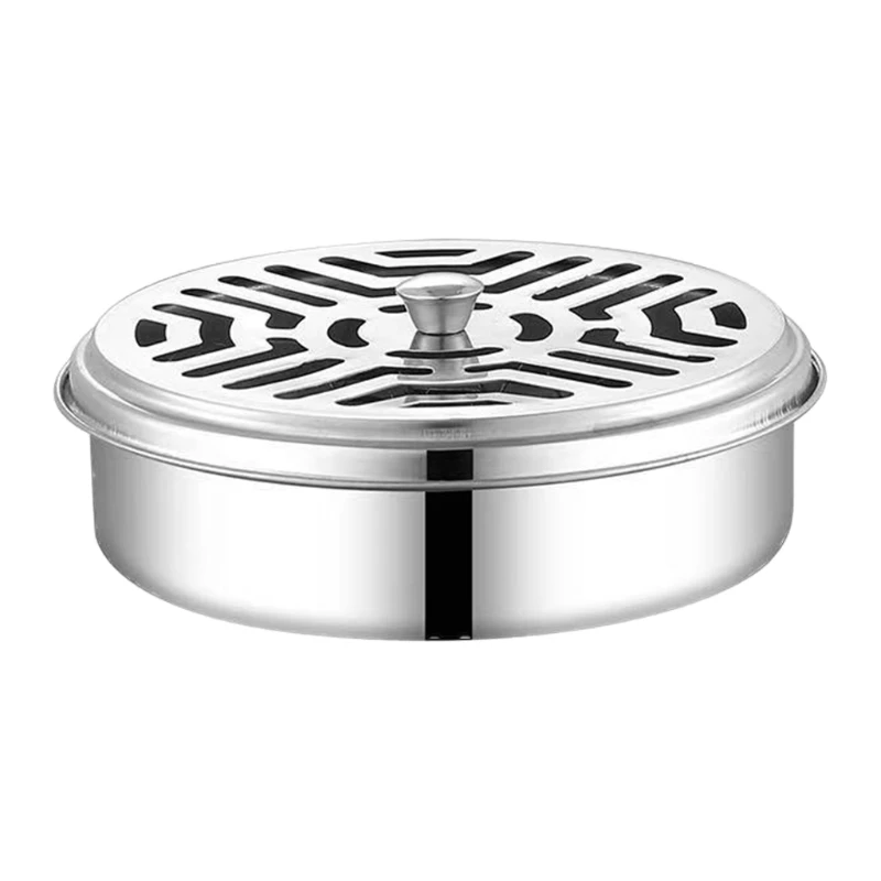 

Mosquitoes Coils Holder Stainless Steel Repellant Rack Mosquitoes Incense Burner Box Sawtooth Mesh Bracket with Cover Home Decor