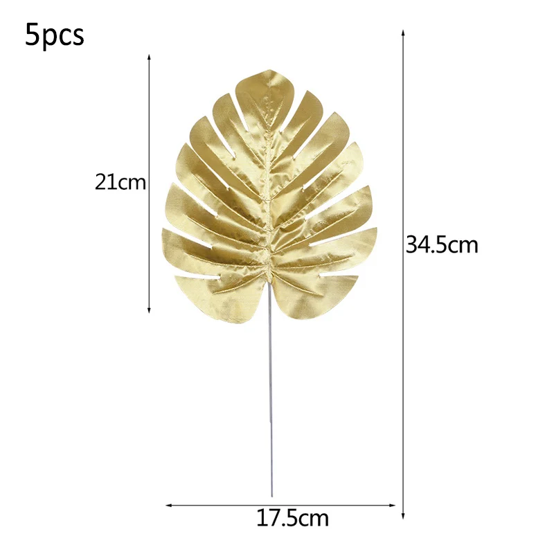 5 шт., Искусственные золотые черепахи, задний лист, разбросанный хвост, лист, сделай сам, свадебный Декор для дома, Рождественская вечеринка, искусственные Пальмовые Листья