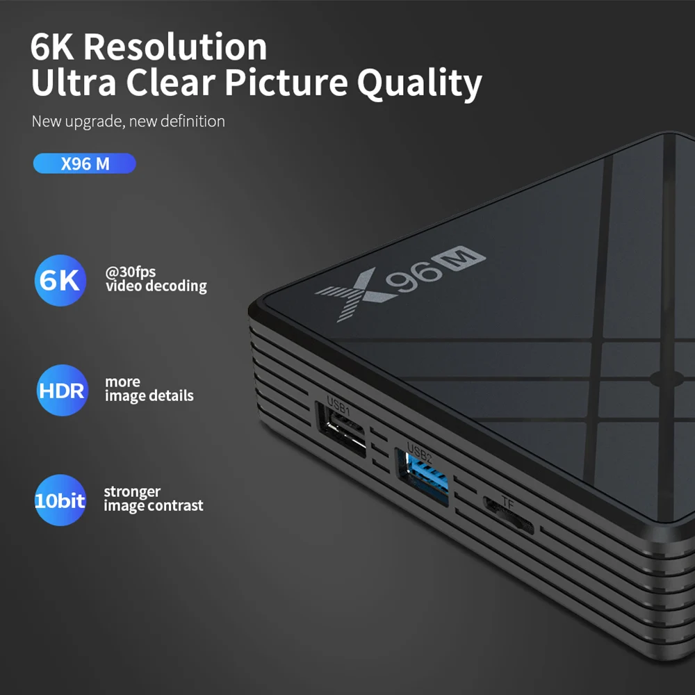 X96M Смарт ТВ приставка Android Allwinner H603 Cortex-A53 четырехъядерный 64 бит 2 Гб ram/16 ГБ rom 2,4G WiFi Поддержка HD медиаплеер
