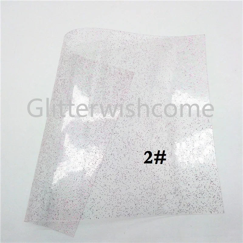 Glitterwishcome 21X29 см A4 размер винил для бантов прозрачный ТПУ, прозрачные блестящие кожаные листы для бантов, GM697A