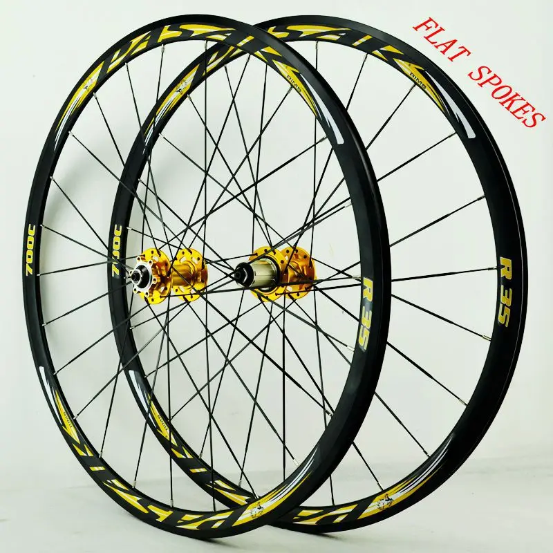 Pasak Road Bike Wheelset 700c Disc Brake Flat Spoke 24 Holes 30mm Depth QR F9x100 R9x135mm Alu Rim 29er Wheelset V Clamp Brake