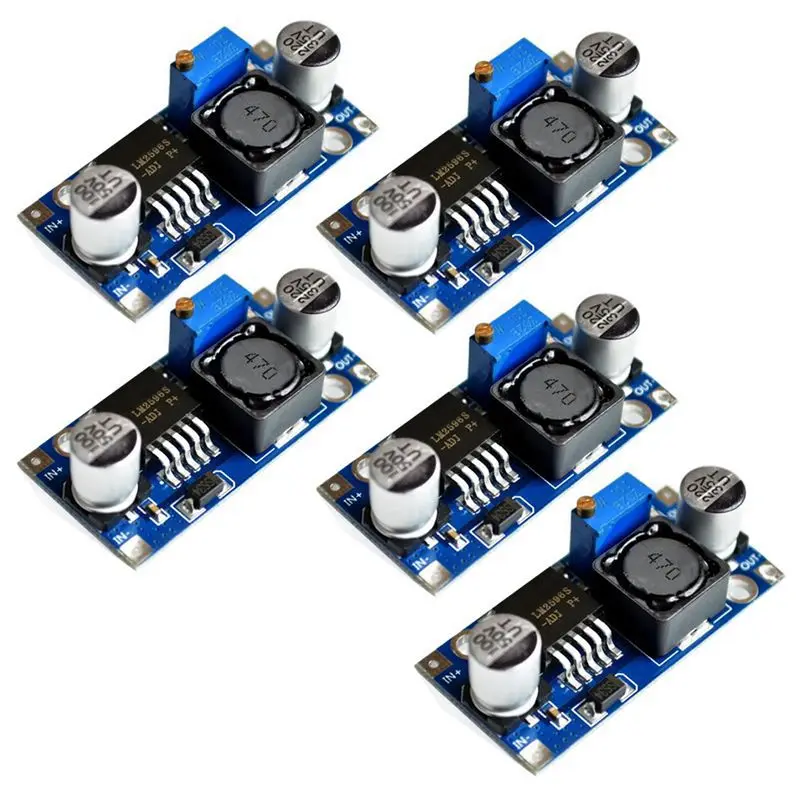 

Top-5pcs Re DC-DC 3A Buck Converter Adjustable Step-Down Power Supply Module LM2596S