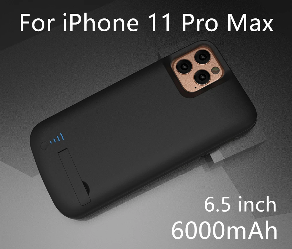 Чехол для аккумулятора для iphone 11 Pro Max 5000/6000 mah, зарядное устройство для iphone 11, внешняя задняя упаковка, чехол для зарядного устройства - Цвет: i 11 Pro Max 6000mAh