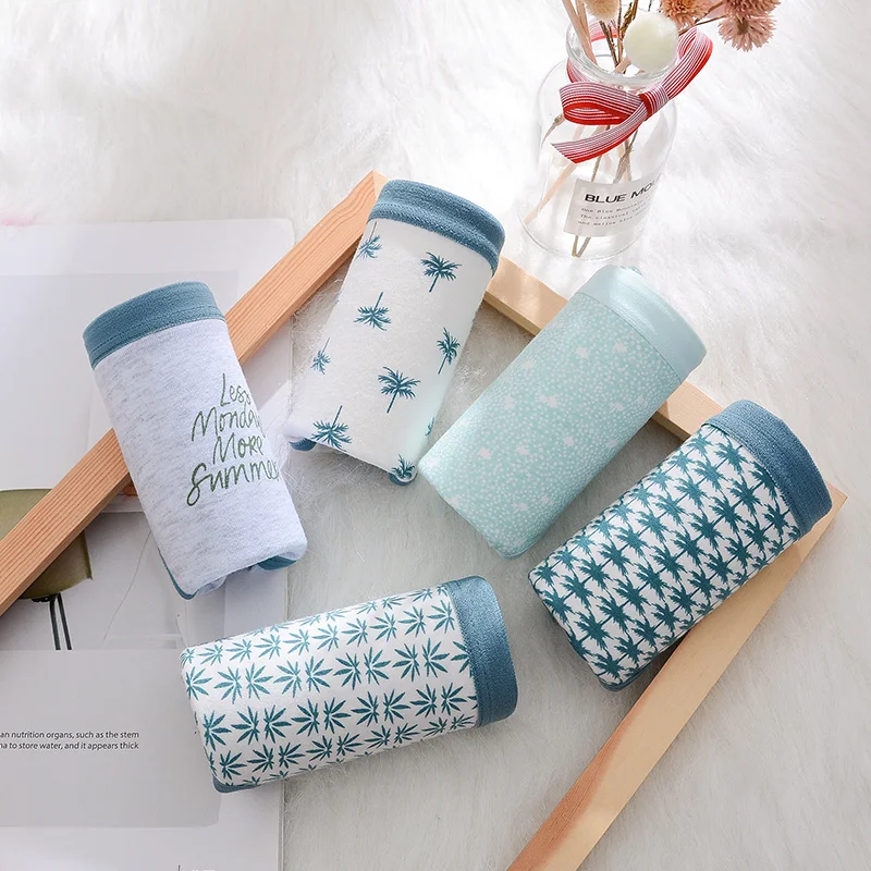 

Printed coconut panties women's underwear, cotton, sexy underwear, women's underwear, women's underwear 5PCS