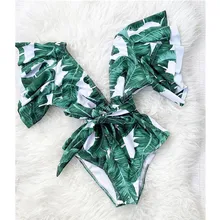 2020 sexy um pedaço maiô feminino banho feminino profundo v cinto maiô impressão plissado beach wear bodysuit alta corte monokini(China)