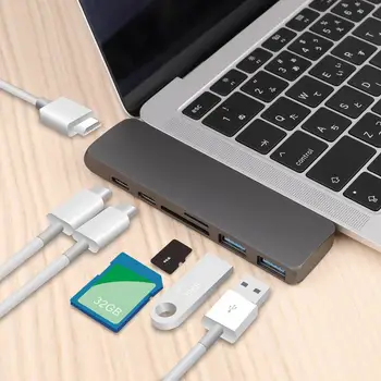 

USB Type C Hub USB-C Adapter with HDMI /VGA /Micro SD Card Readers USB 3.0 Port For New Macbook Pro Air 2020 2019 A2289 A2179