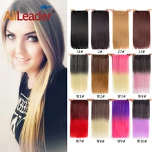 Alileader Синтетические волосы Зажим в синтетических выдвижениях волос 5 Зажимы 2" 55 см 120 г синий зеленый розовый градиент Omber Цвет Для женщин шиньоны