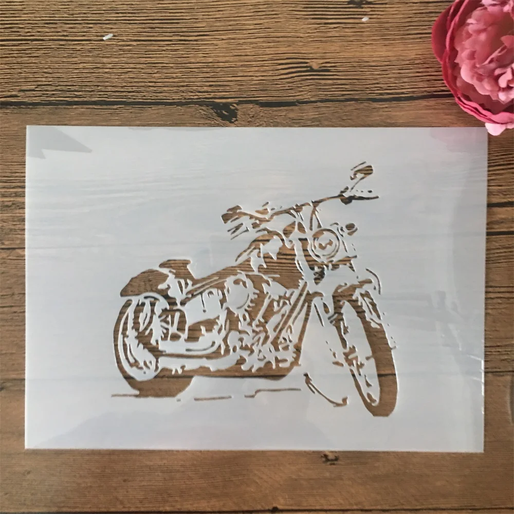 Трафареты A4 для самостоятельной сборки мотоцикла 29 см рисунок Яркий