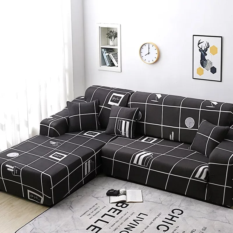 Стрейч диванных чехлов протектор мебели полиэстер в форме буквы L Loveseat крышка M l XL XXL XXXL XXXXL 1/2/3/4-seater Arm накидки на стулья для Гостиная