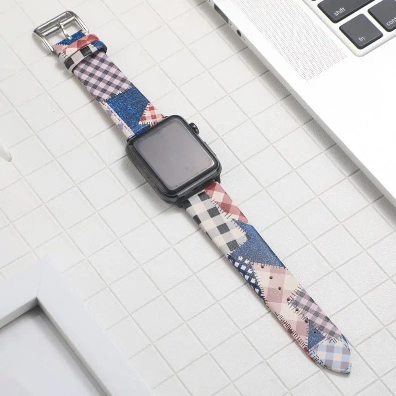 Кожаный ремешок для apple watch series 5/4/3/2/1 наручных часов iwatch apple watch band 44 мм 40 мм, 42 мм, 38 мм, версия Национальный Ветер браслет wristbelt