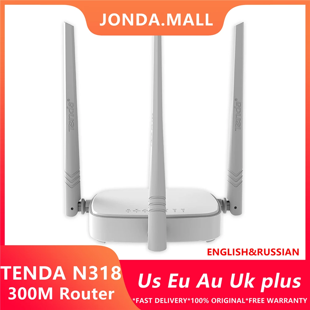 Tenda N318 300 Мбит/с Беспроводной Wi-Fi маршрутизатор Wi-Fi ретранслятор, Multi Язык прошивки, маршрутизатор/WISP/ретранслятор/AP модели, 1WAN + 3LAN RJ45 Порты и