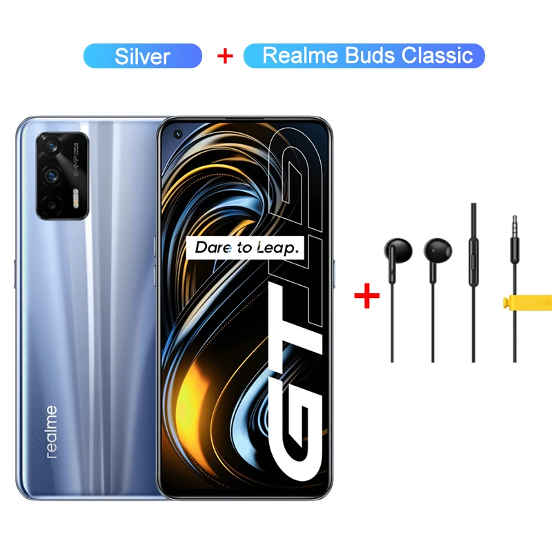 Realme GT 5G Android 11 Cell Phones 6.43" 16MP Front Camera NFC Smartphone Snapdragon 888 Octa Core 4500mAh 65W Flash Charging realme new release realme