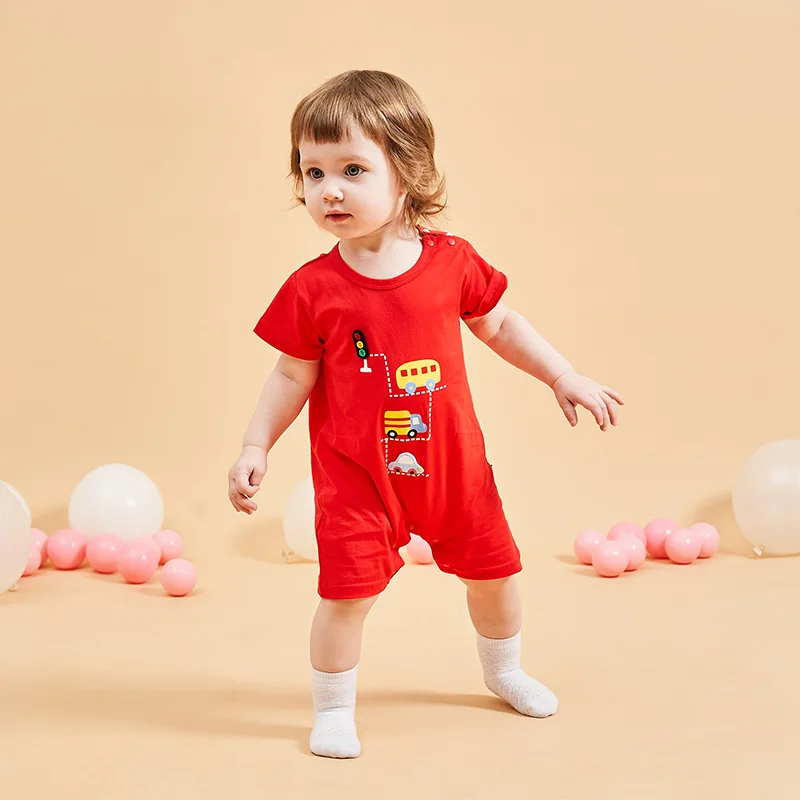 

Baby Onesie Summer New Style Newborns Crawling Clothes Western Style for Men And Women Baby Short Sleeved Romper-