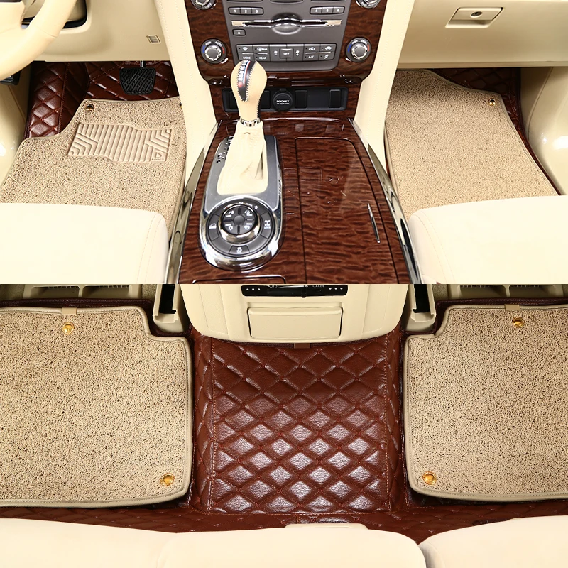 Boost автомобильные коврики для Toyota Aqua Vitz Axio Sai 2012 водонепроницаемые с добавлением шелковой катушки автомобильные подушечки для ног - Название цвета: E Beige SilkCoil