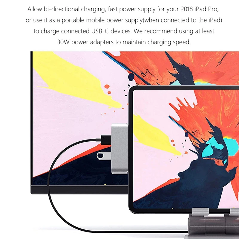 USB C концентратор с 3,5 мм аудио разъемом 4K HDMI 5 Гбит/с USB порт 18 Вт зарядка мульти концентратор для для IPad ноутбука планшета Настольный смартфон