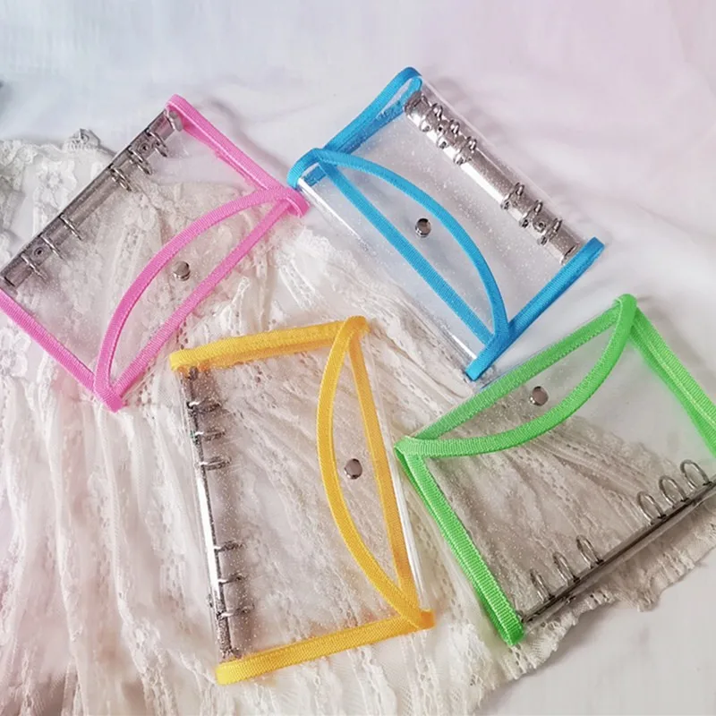 

A6 Transparent PVC Notebook Cover Loose Leaf Ring Binder File Folder Handbook Scrapbook Set YLM8045