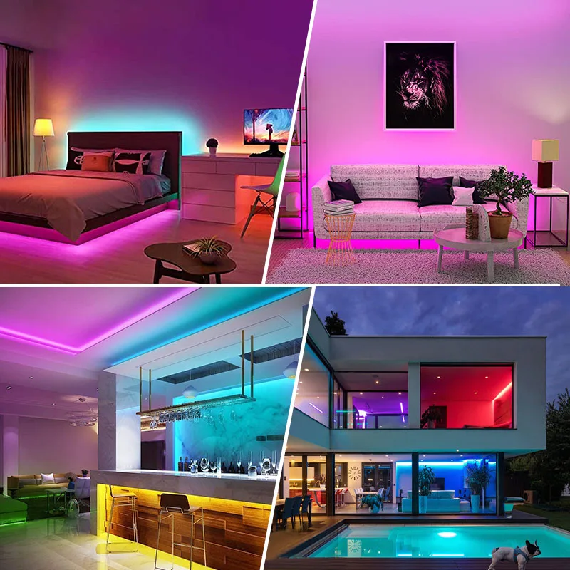 WIFI LED Strip Lights Bluetooth RGB Led light 5050 SMD Flexible 20M 15M  DC WIFI 24K/44K Control+Adapter