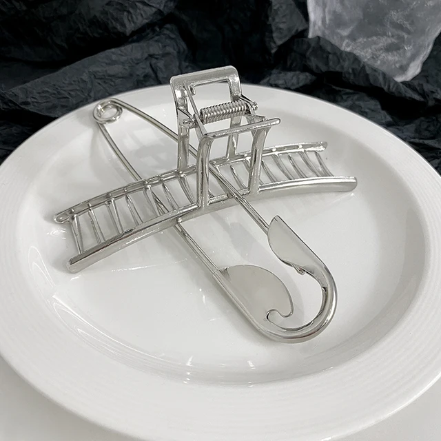 Ruoshui Woman Novelty Irregular Hairpins Punk Style Metal Silver Hair Claws Barrettes Women Hair Accessories Hair Clips Hairgrip style 2