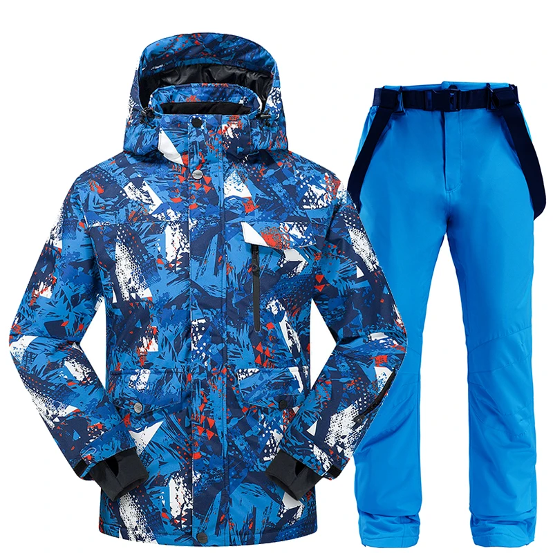 Nuevo traje de esquí para hombre, ropa térmica impermeable prueba de viento, pantalones de nieve, chaqueta de esquí, conjunto de trajes de esquí y snowboard de marcas de invierno|Chaquetas de esquiar| -