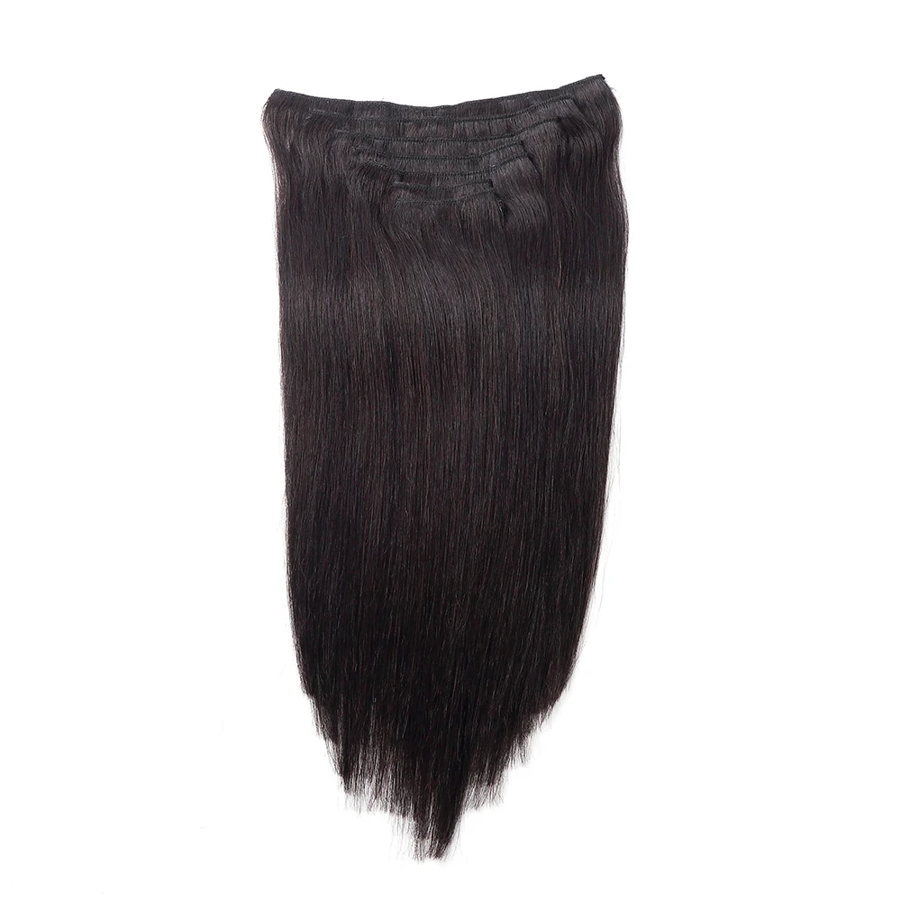 Sindra человеческие волосы для наращивания на заколках, бразильские волосы remy, 90 г, 120 г, 1B цвет, Натуральные Прямые волосы для наращивания