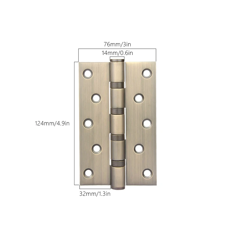 2PCS Antique Stainless Steel Door Hinge Wood Doors Household Furniture Home Hardware Ball Bearing Flush Door Hinges Mute Bearing