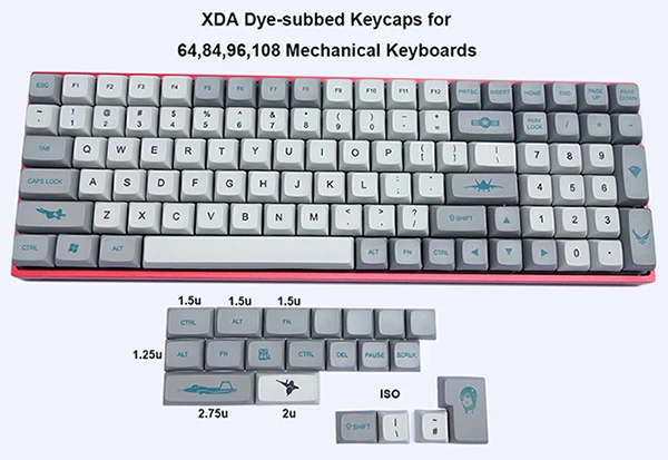 120-key F-22 XDA PBT Dye-subbed keycaps ANSI ISO для Cherry MX переключатели для 64 84 87 96 104 108 механическая клавиатура - Цвет: 120-key