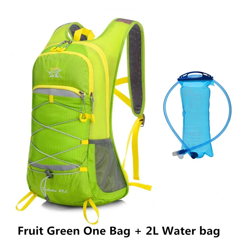 Fruit Green 2LWater TANLUHU 25L рюкзак для бега и велоспорта, сумка для альпиниста на открытом воздухе, рюкзак для мужчин и женщин для марафона, походный рюкзак, 2L сумка для воды - Цвет: Fruit Green 2LWater