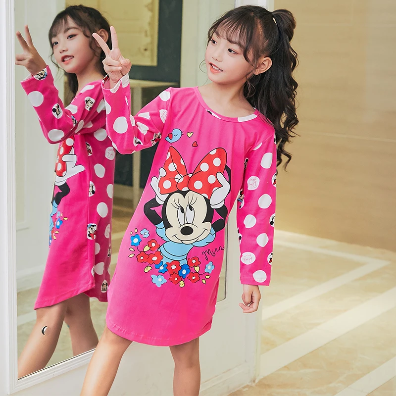 Ночное платье для девочек; Осенняя детская одежда принцессы с длинными рукавами; юбка для сна; Милая одежда для сна для девочек; коллекция года; одежда для сна для детей - Цвет: mini