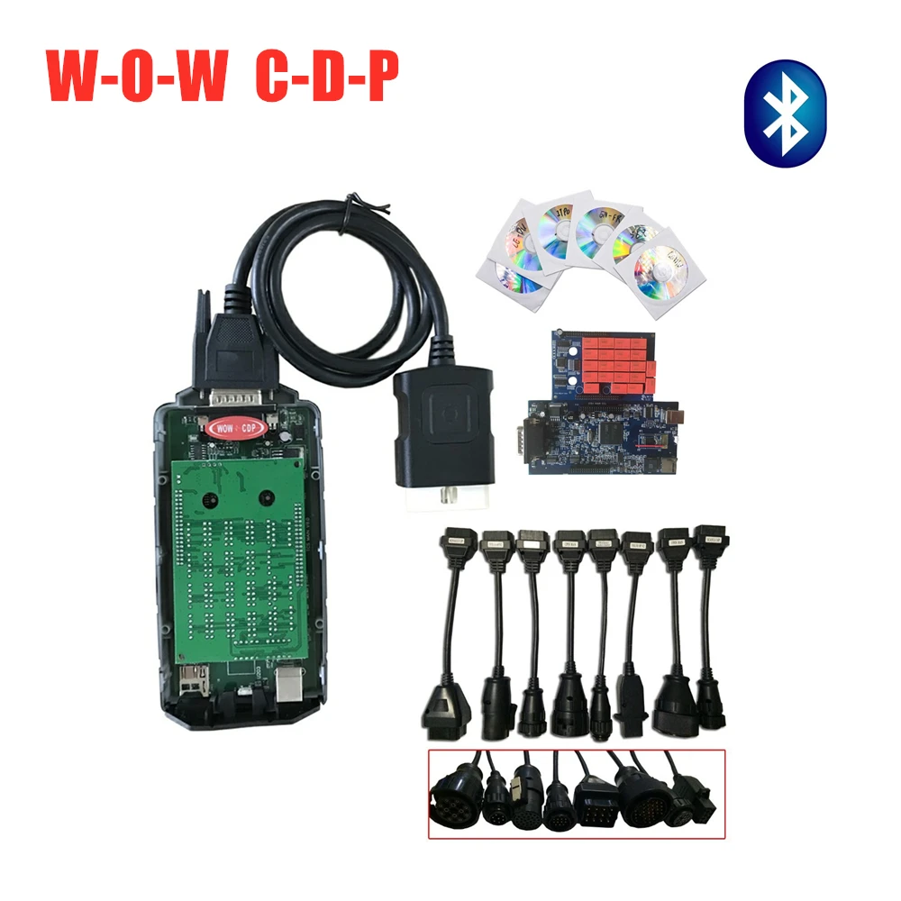 Горячая Распродажа W-o-w C-D-P Snooper v5.008 R2 программное обеспечение Bluetooth obd сканирование для obd2 автомобиля грузовик диагностический инструмент+ 8pc автомобилей/грузовиков Кабели