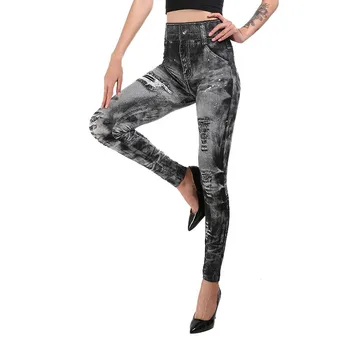 

Z Work Out Leggings Worn Jeans High Waist Vintage Skinny Jeans Fashion Style Denim Leggings Woman Pants Trendy Jeans With pocket