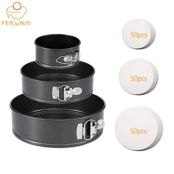 

Non-Stick Round Cheesecake Pan With Parchment Paper Liners 4/7/9 Inch Springform Cake Pan With Removable Bottom 086