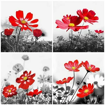 

HUACAN Diamond Embroidery Flowers Full Square Drill Painting Cross Stitch Pattern Picture Of Rhinestones Diamond Mosaic