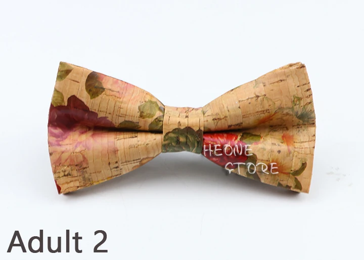 Neue Floral Kork Holz Fliegen Für Männer Frauen Kinder Hochzeit Casual Party Geschenk Mode Neuheit Handgemachte Solide Bowtie Zubehör – Detail 3