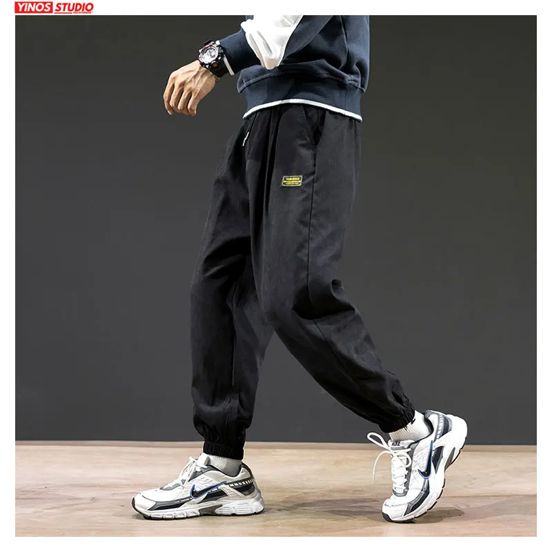 Прямые поставки мужские весенние однотонные повседневные брюки японские