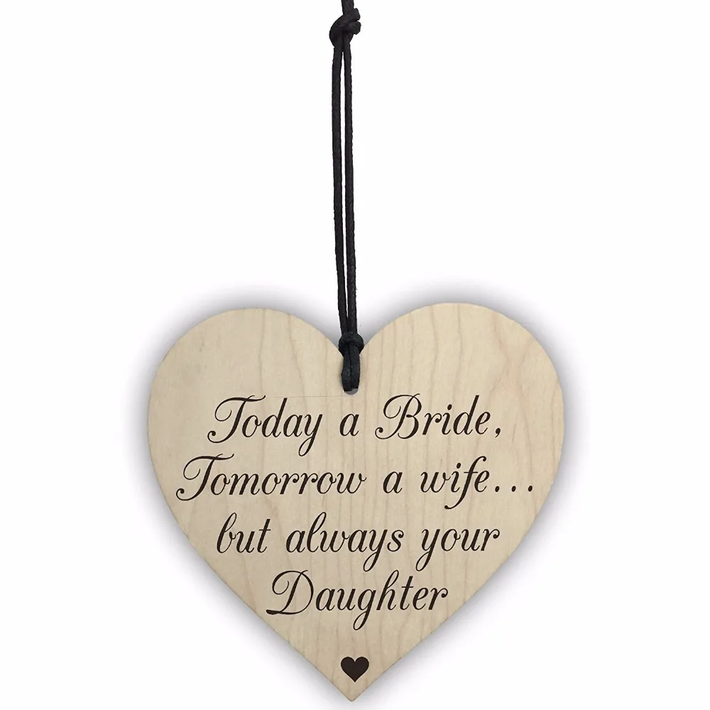 4-Meijiafei-Bride-Wife-Daughter-Wooden-Hanging-Heart-Wedding-Plaque-Shabby-Chic-Present-Sign