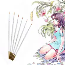 Тонкая ручная роспись, тонкая ручка-крючок, нейлоновая ручка для волос, деревянная ручка, Акварельные краски, кисть для рисования маслом, набор ручек, художественные принадлежности для студентов, школьные принадлежности