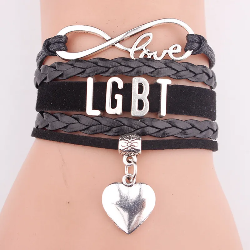 Прямая доставка обертывание браслет с символикой ЛГБТ Бесконечность Дружба