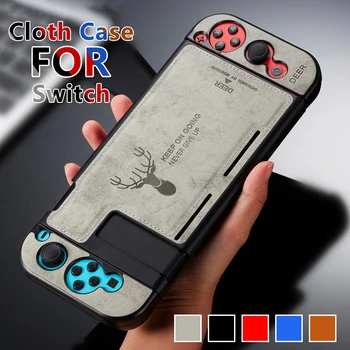 

Fabric Cloth Case Silicone Back Protective Joy-Con Cover Shell Anti Sweat for Nintend Switch with screen protector