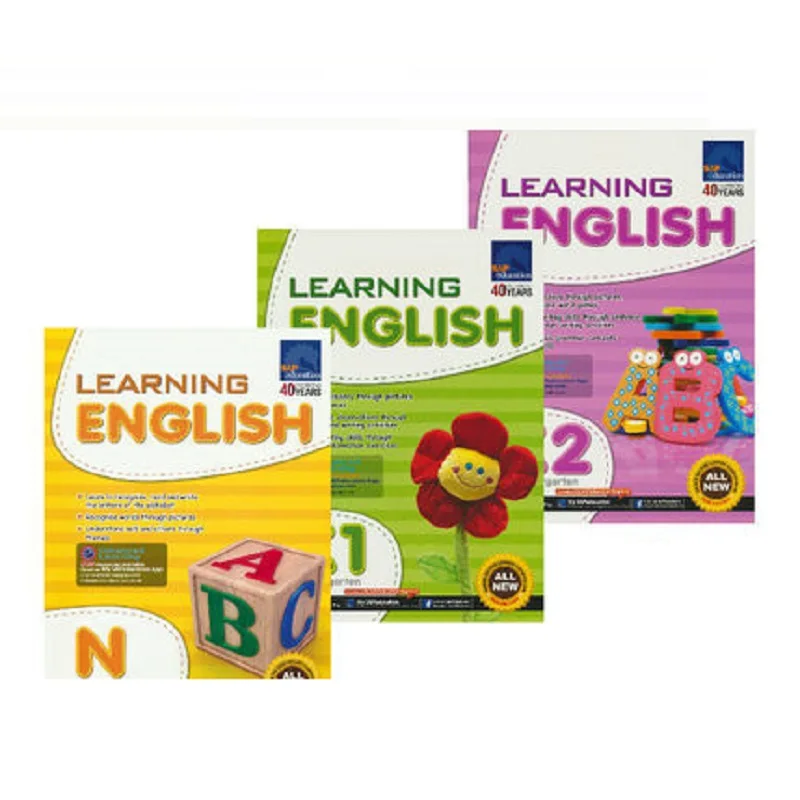 

3 Books/Set Sap Learning English Collection Book N-K2 Kindergarten English Problems Teaching Books