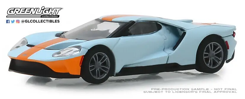 Зеленый свет 1: 64 Ford GT залив масляная схема Игрушечная машина из сплава игрушки для детей литой модельный автомобиль подарок на день рождения