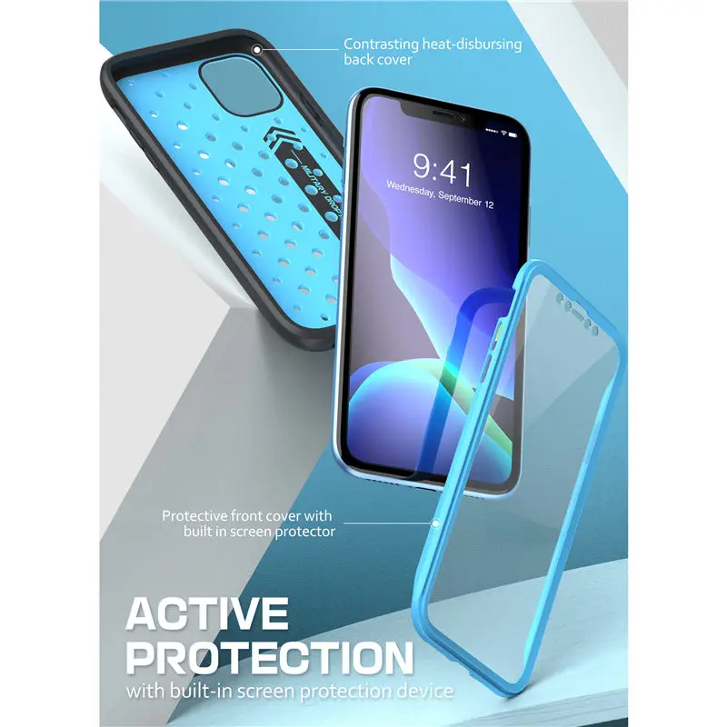 SUPCASE для iPhone 11 Case 6,"() UB Sport Premium Hybrid Жидкая силиконовая резина+ крышка ПК со встроенным протектором экрана