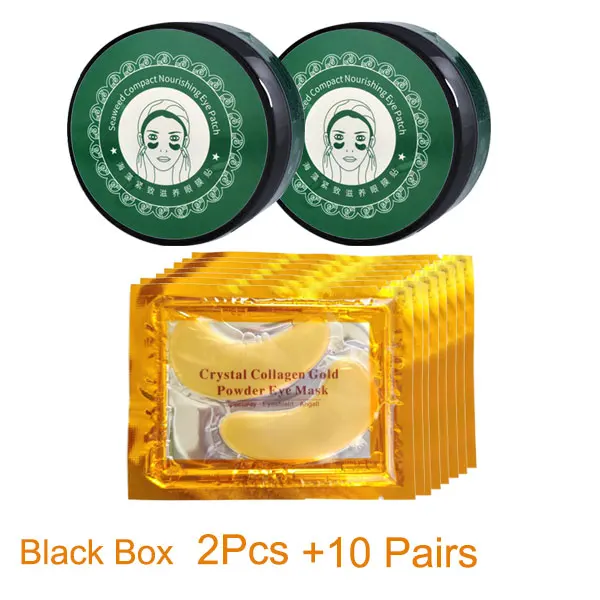 2B and 10Pairs 60 шт., маска для глаз, патчи для глаз, для ухода за глазами, для удаления темных кругов, против старения, морщин, уход за кожей, TSLM2, темная маска, гель для глаз, патч, золото - Цвет: 2B and 10Pairs