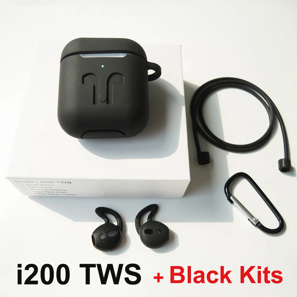 I200 tws 2 поколения Bluetooth наушники gps местоположения для IOS Беспроводные наушники i200 TWS pk i60 i80 i100 i500 TWS - Цвет: i200 Add Black Kits