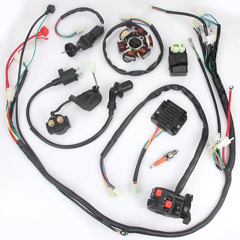 Полный Электрический жгут проводов ткацкий станок катушка CDI для GY6 125CC 150CC ATV Quad Go
