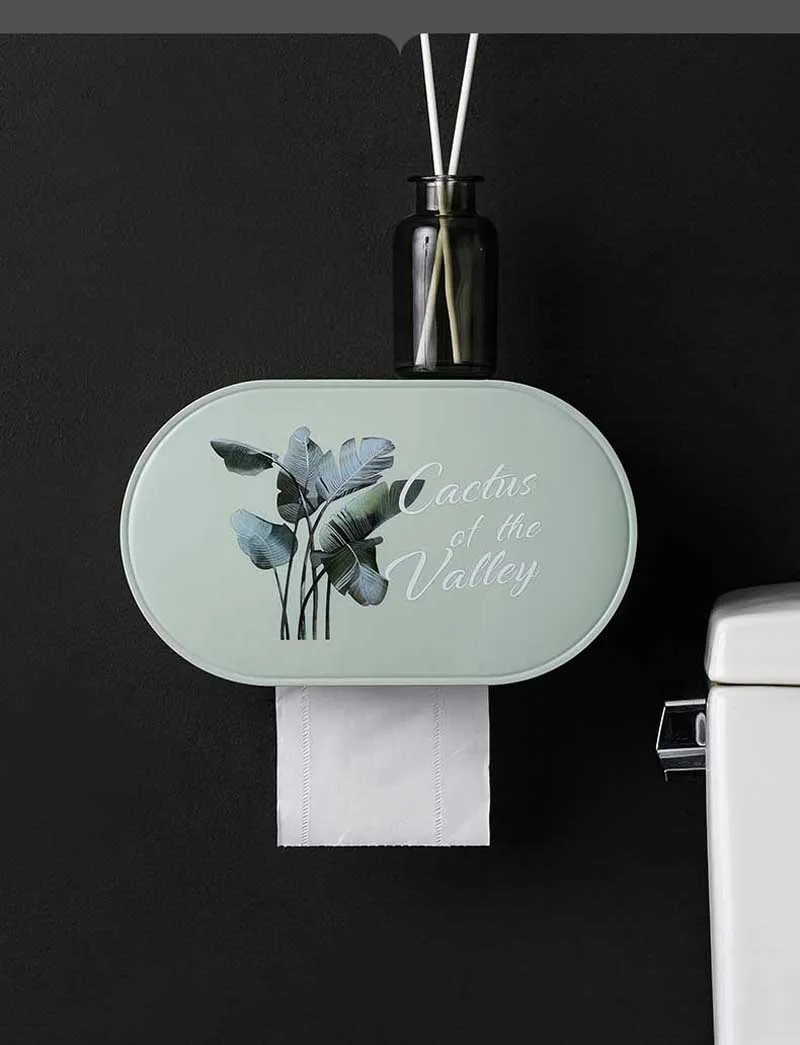 Waterproof Plastic Tissue Boxes Punch Free Toilet Paper Holder Large Tissue Holder Cartons Rack Broader Tissue Box