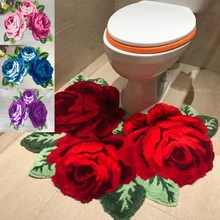 New arrival hot sale beautiful and soft rose rug for bathroom rose rug for stool rug  for stool